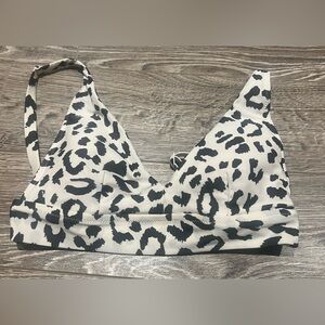 aerie Black and White Leopard Bralette